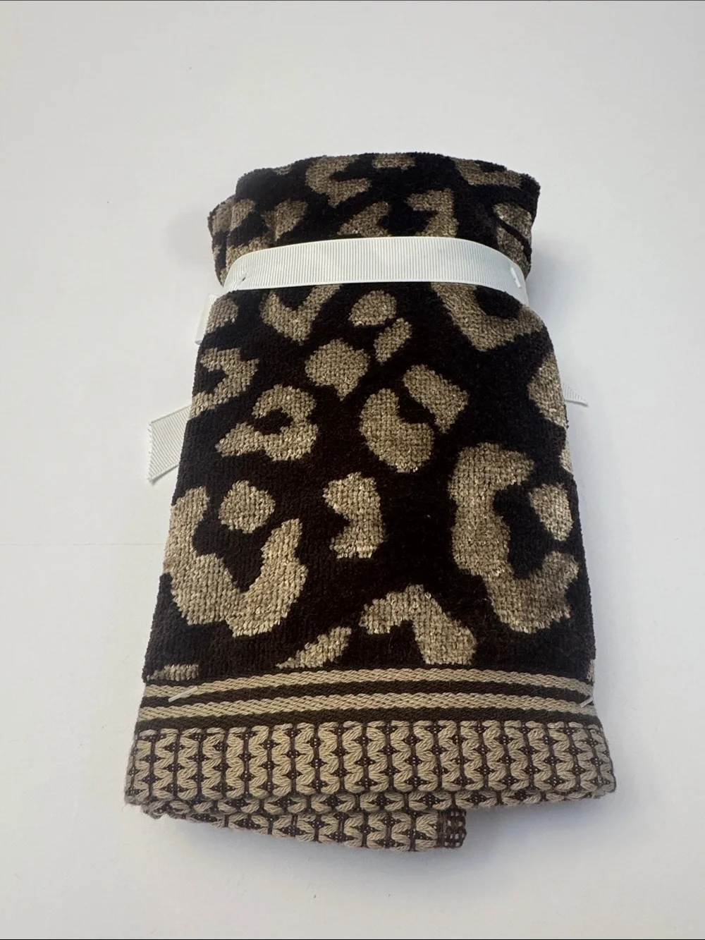 6pc RACHEL ZOE Cheetah Leopard Animal Print Bath Towel Set - Cotton/Viscose